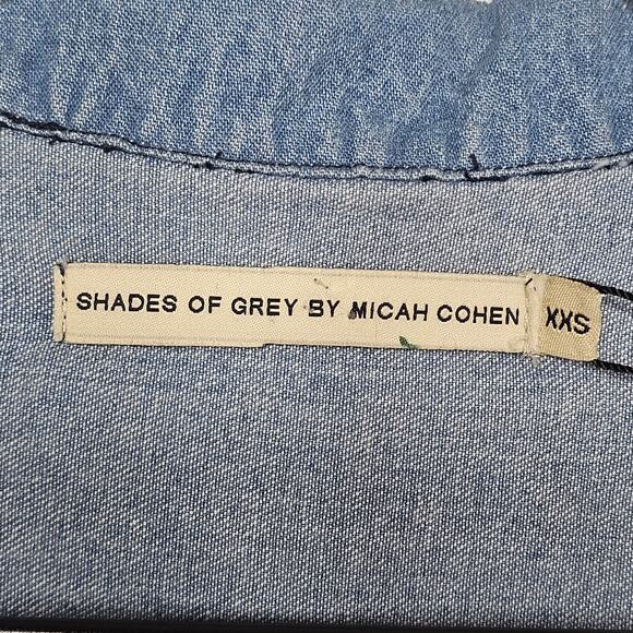 Shades of Grey by Micah Cohen Chambray Button Up Shirt Size XXS Casual Cotton - Picture 5 of 8